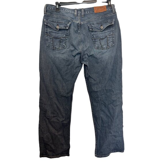 Lucky Brand 181 Bootleg Mens 34x31 Blue Denim Jeans Made In USA - Picture 1 of 7